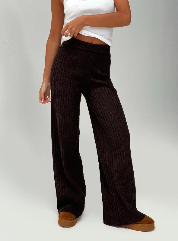 Women's Vacation Attire Montana Knit Pants Chocolate Brown