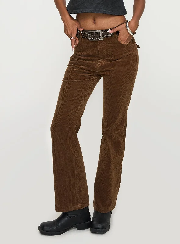 Women's Clothing And Garments Sets Feature Pants Brown