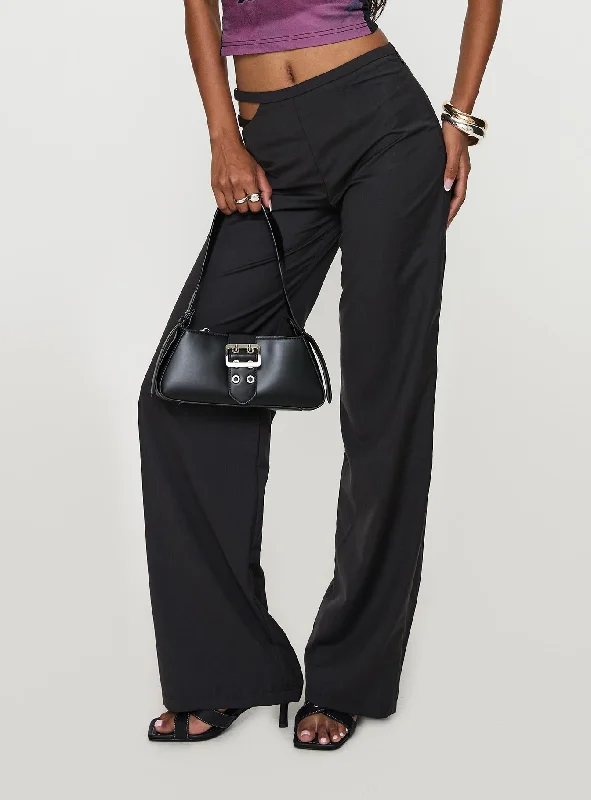 Women's High-Fashion Garments Nights Like This Cut Out Buckle Detail Pants Charcoal