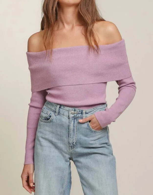 Women's Timeless Attire Heart Struck Sweater In Lilac