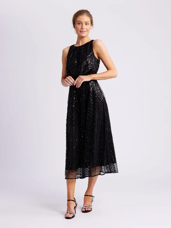 Women's Holiday Attire Venetian Midi Dress