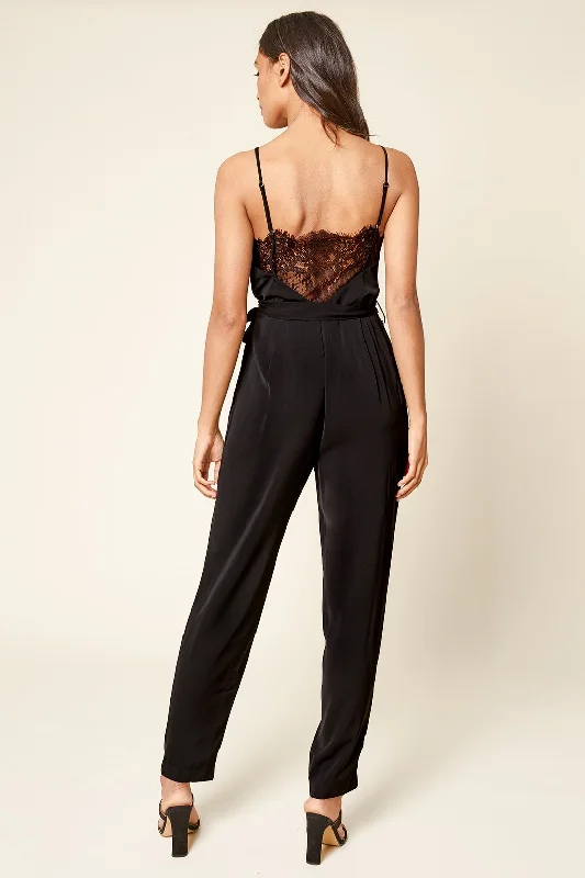 Timeless Women's Garments One I Adore Belted Back Lace Jumpsuit