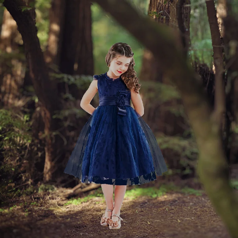 Modern Women's Attire Laura Lace Dress - Navy Blue