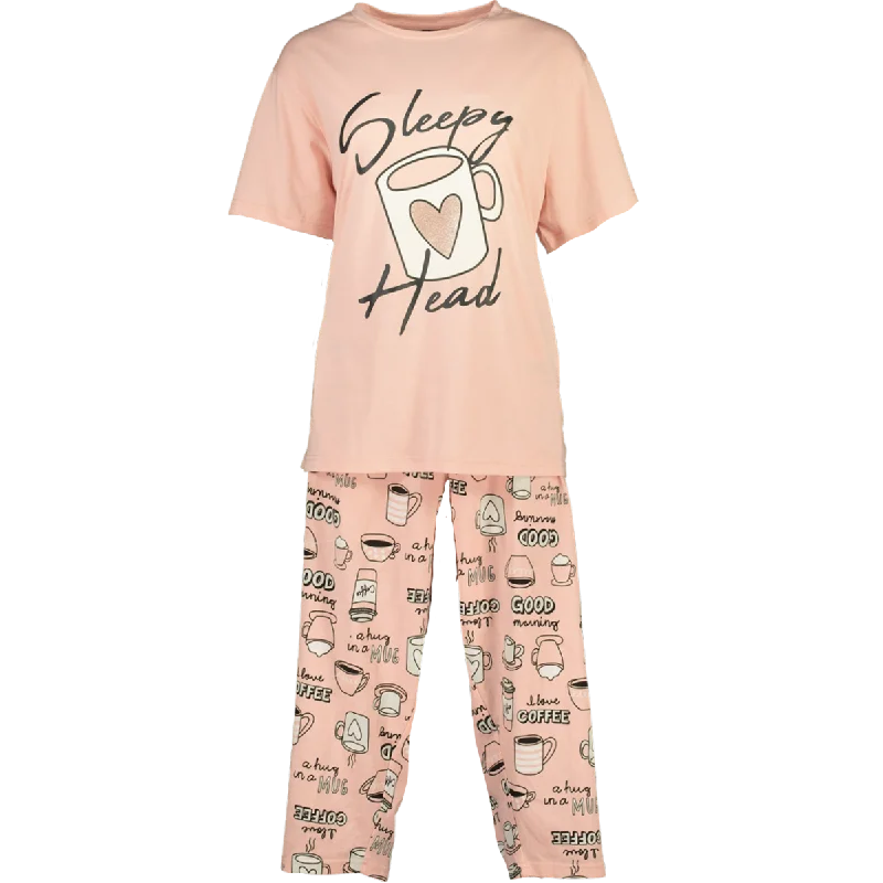 Women's Workout Garments Sleepy Head Printed Pyjama Set