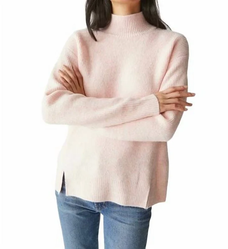 Women's Vintage Attire Zion Mock Neck Pullover In Pink