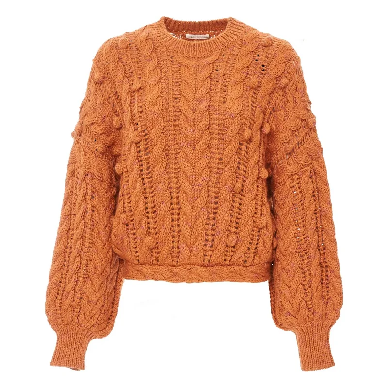 Women's Everyday Garments Women's Caterina Cable Knit Sweater In Sienna