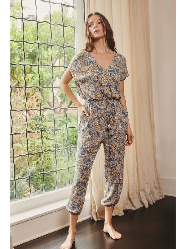 Women's Timeless Attire Drifting Dreams Paisley Drawstring Jumpsuit