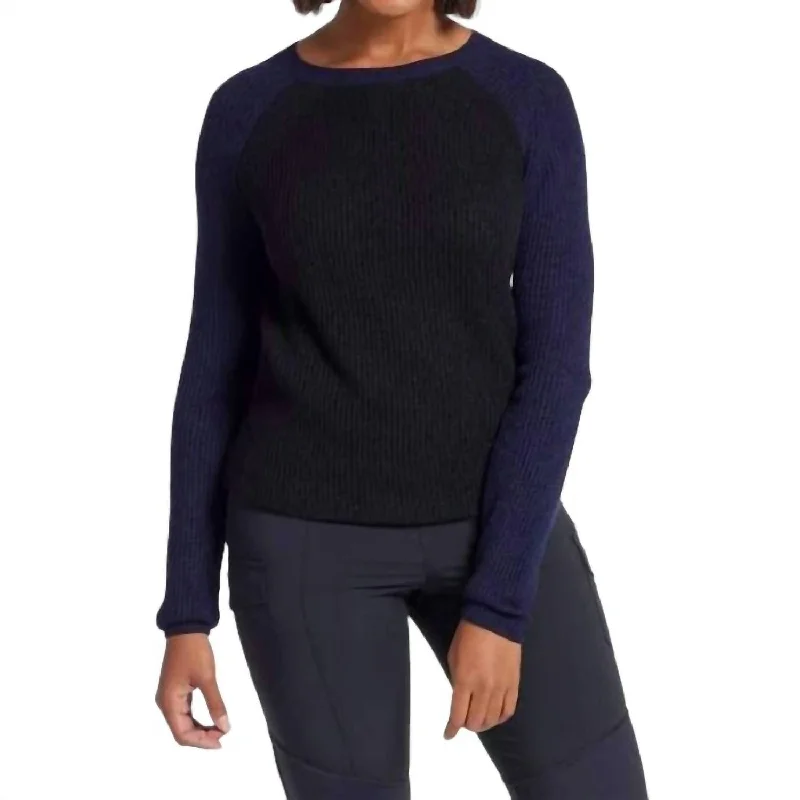 Women's Evening Attire Reilly Cashmere Colorblock Sweater In Navy/black