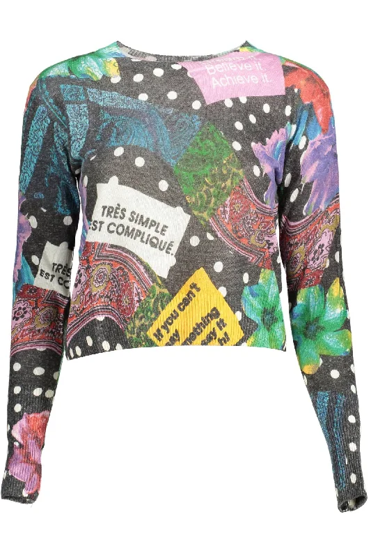 Women's Classic Outfit Desigual Chic Long-Sleeved Contrasting Women's Sweater