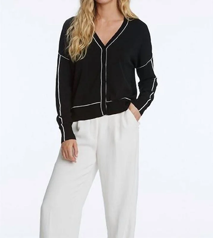 Women's Comfortable Lounge Outfit Fast Lane Cardigan In Black