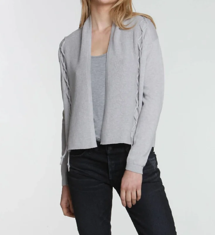 Women's High-Fashion Outfit Twisted Tie Cardigan In Fog