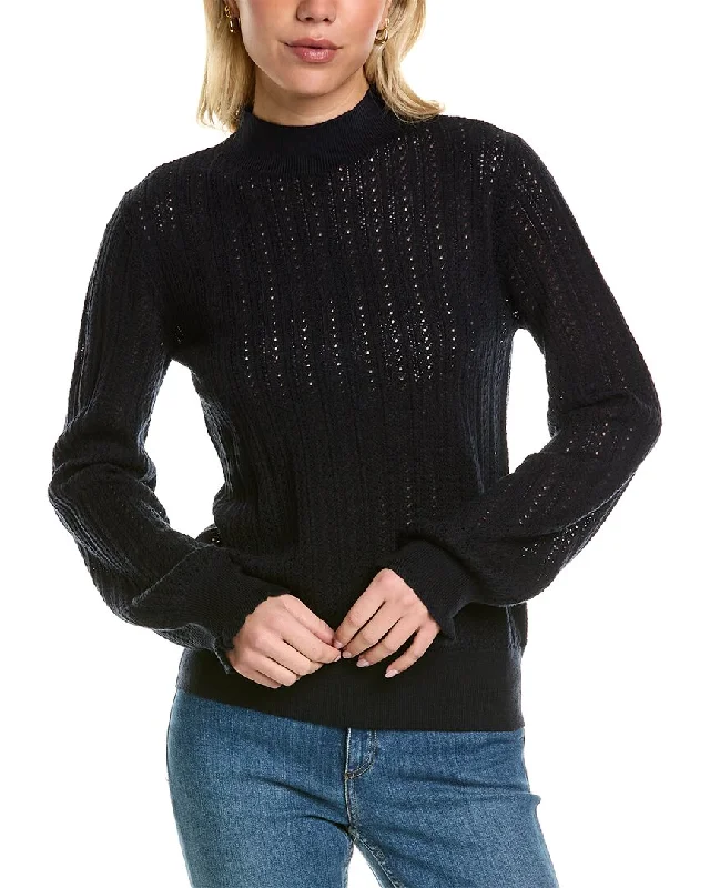 Women's Comfortable Garments MT by Madeleine Thompson Balloon Sleeve Wool-Blend Top