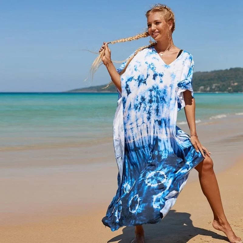 Women's Casual Attire Seaside Tie Dye Beach Dress