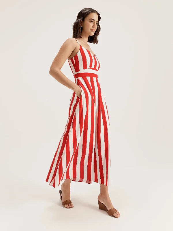 Comfortable Garments For Women Flamingo Stripe Dress