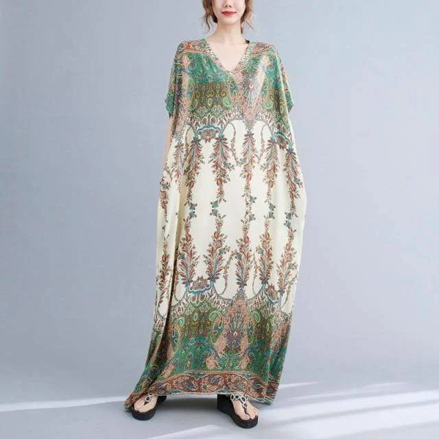 Women's Fashionable Attire For Work Enchanted Nature Kaftan Dress