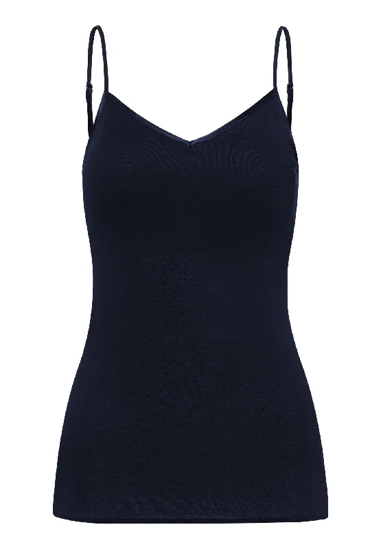 Women's Resort Attire Cotton Seamless Padded Cotton Camisole | Deep Navy 71605-1610