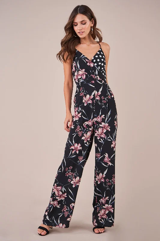 Women's Plus-Size Garments Maeji Mix Print Jumpsuit