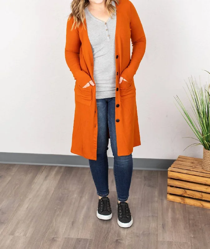 Women's Transitional Outfit Colbie Cardigan In Pumpkin