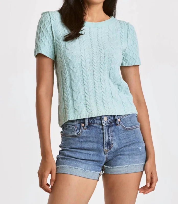 Women's Evening Outfit Barry Short Sleeve Sweater In Fresh Mint