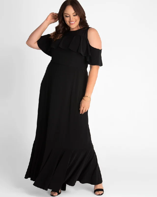 Women's Vintage Attire Piper Cold Shoulder Maxi Dress - Sale!