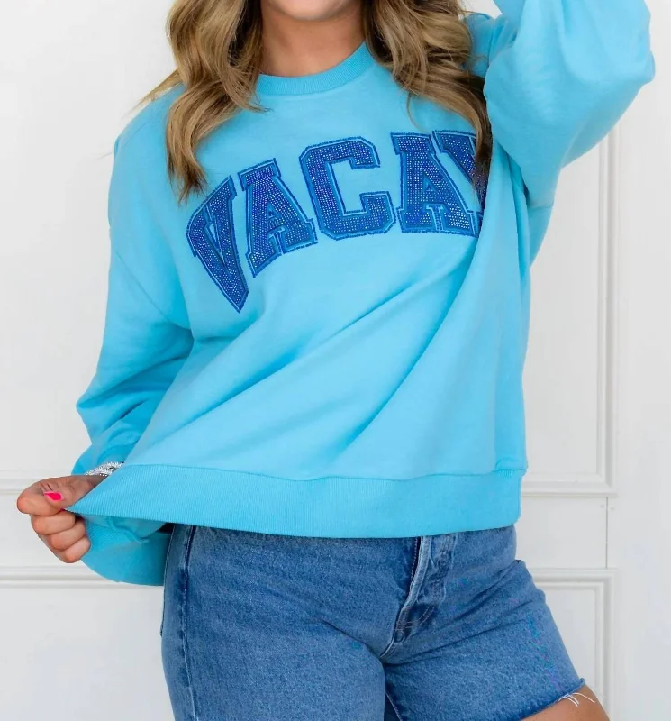 Women's Professional Outfit Vacay Sweatshirt In Aqua