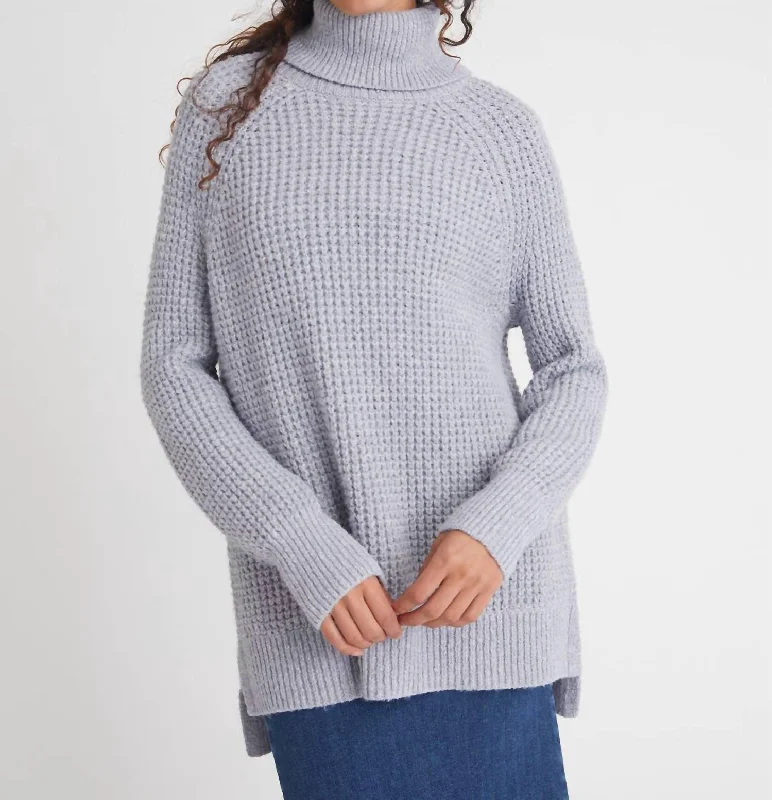 Formal Attire For Women Stella Shaker Iceberg Turtleneck Tunic In Iceberg Blue