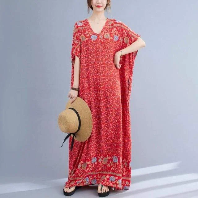 Women's Plus-Size Outfit Melody Floral Kaftan Dress