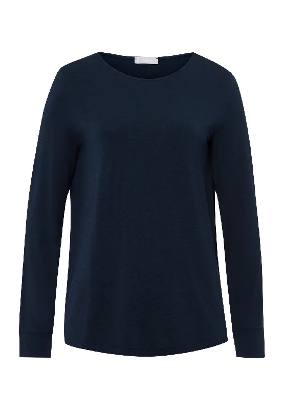 Women's Functional Outdoor Garments Natural Elegance Relaxed Round Neck Top | Deep Navy 74948-1610