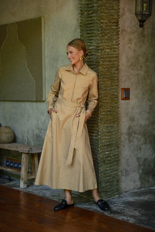 Women's Effortless Casual Outfit Kelly Dress in Camel