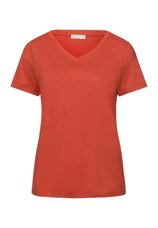 Women's Transitional Garments Sleep And Lounge Relaxed V-Neck T-Shirt | Ripe Apple 74842-2293