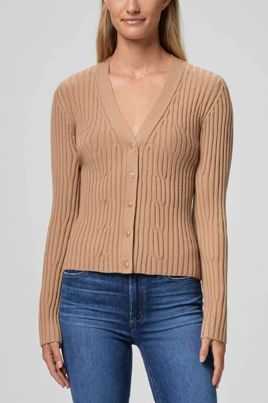 Women's Trendy Garments Shirin Cardigan In Dark Camel