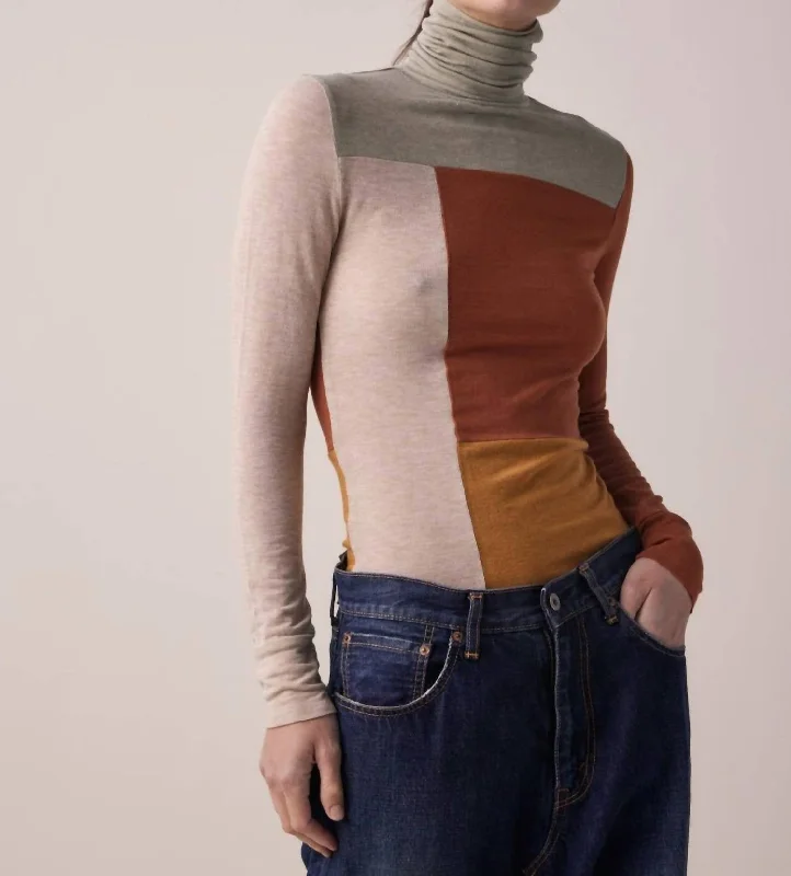 Women's Elegant Garments Wool Blend Turtleneck Sweater In Multi