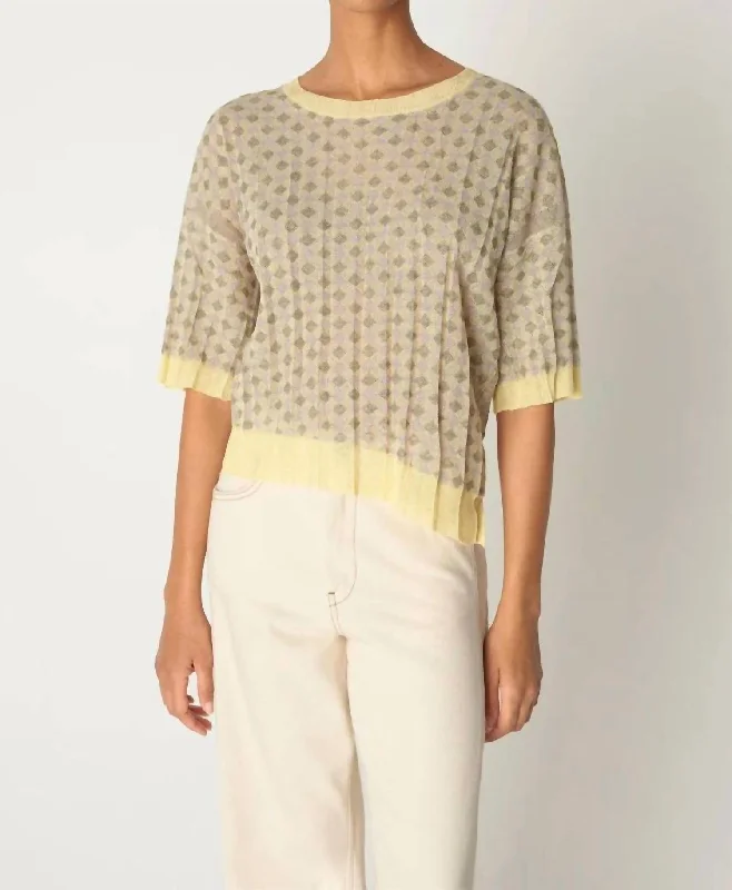 Women's Holiday Attire Victorine Sweater In Yellow Jacquard