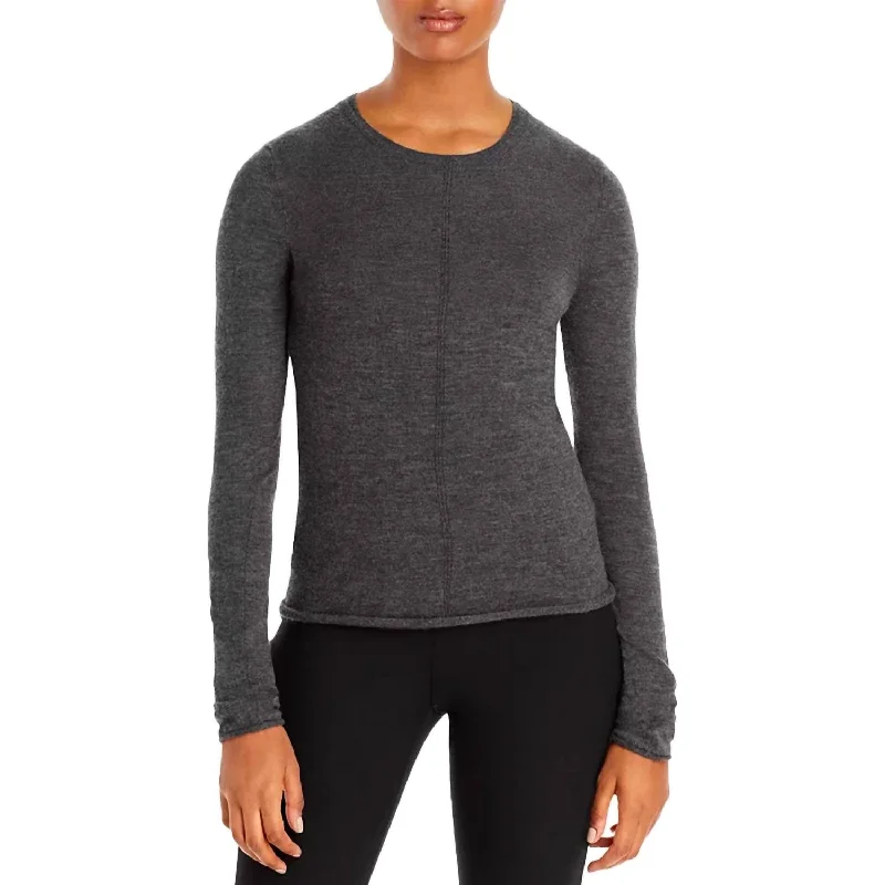 Women's Athletic Garments Mandee Crewneck Cashmere Sweater In Charcoal