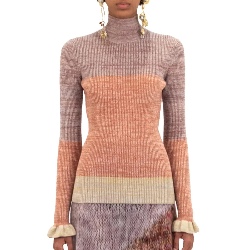 Women's Formal Event Attire Violette Turtleneck Sweater In Seurat