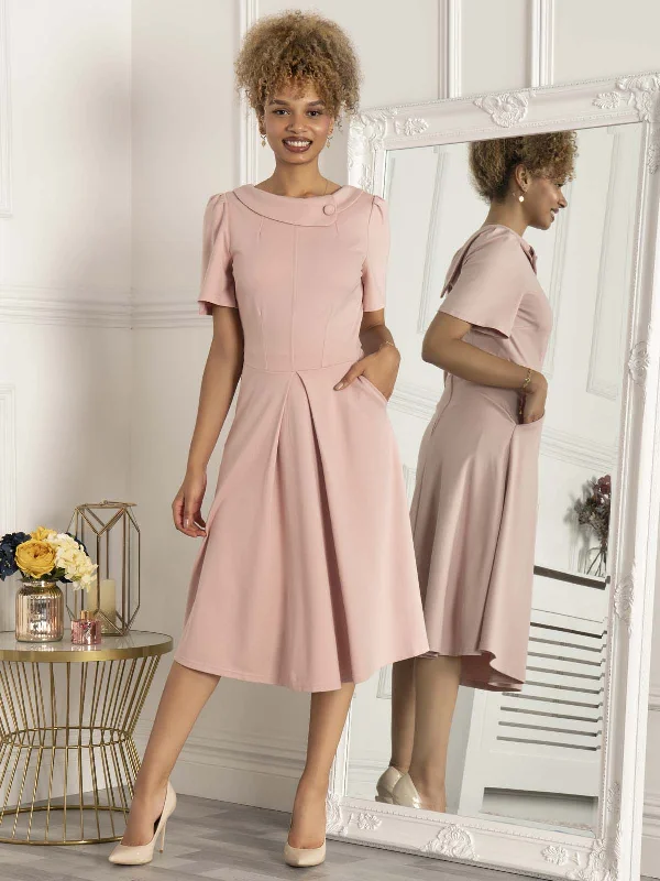 Stylish Women's Attire Jolie Moi Bay Peter Tea Dress, Light Pink