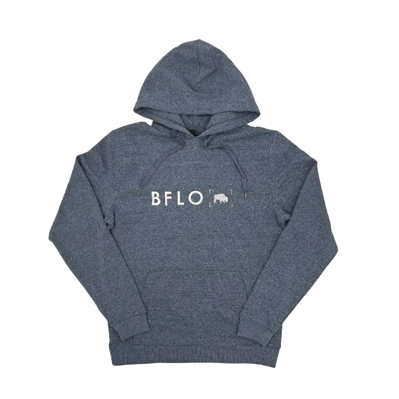 Chic Women's Outfit BFLO Embroidered Heather Navy Hoodie