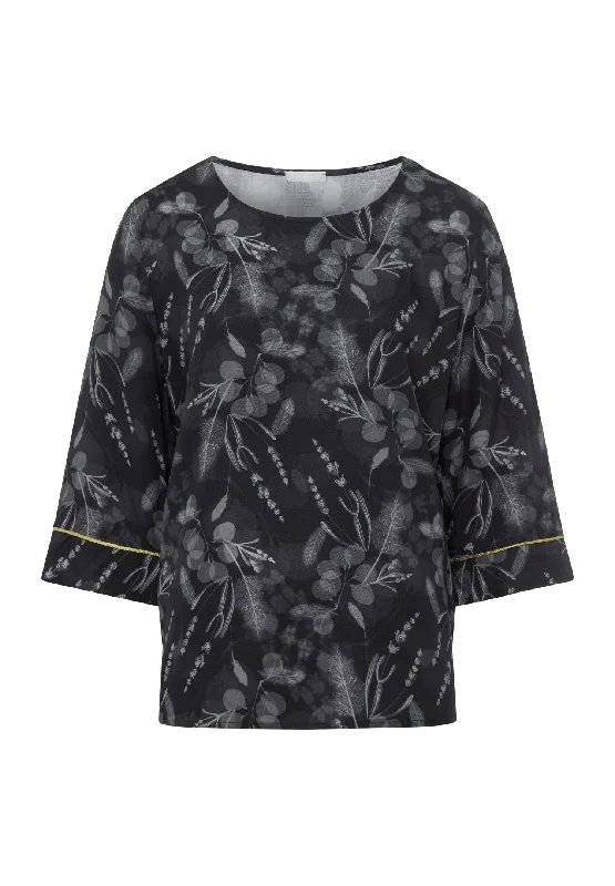 Women's Travel Attire Lilova Relaxed Woven Floral Top | Mystic Shadow 76160-2987