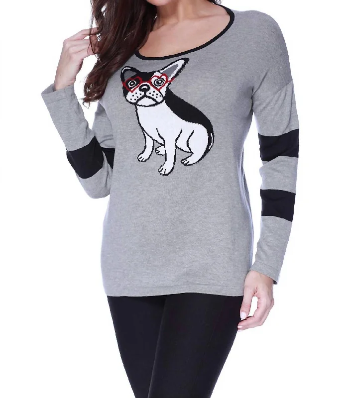 Women's Luxury Attire Puppy Eyes Pullover In Gray