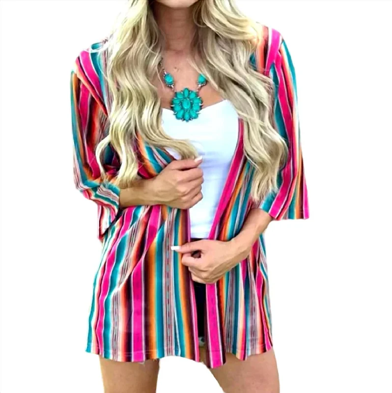 Comfortable Outfit For Women Serape Vibe Cardigan In Multi