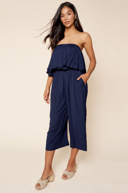 Women's Casual Garments Lanah Strapless Wide Leg Jumpsuit