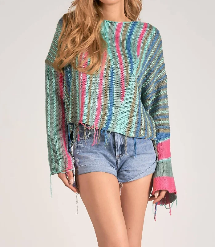 Women's Outerwear Garments Boho Sweater In Multi