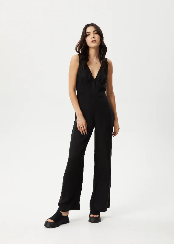 Women's Stylish Casual Garments AFENDS Womens Grace - Cupro Jumpsuit - Black