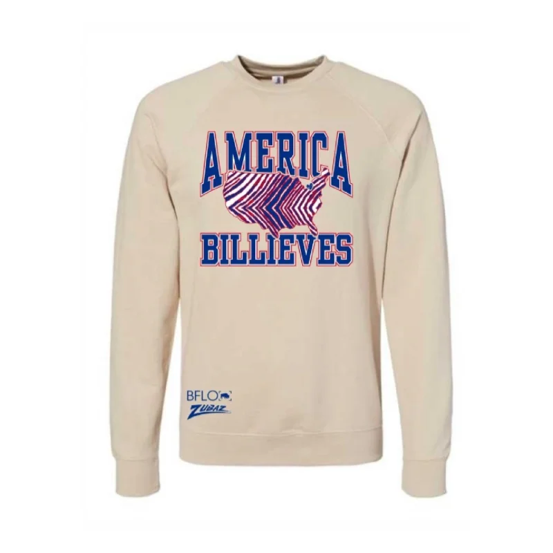 Women's Professional Outfit Limited Edition BFLO Zubaz America Billieves Crewneck