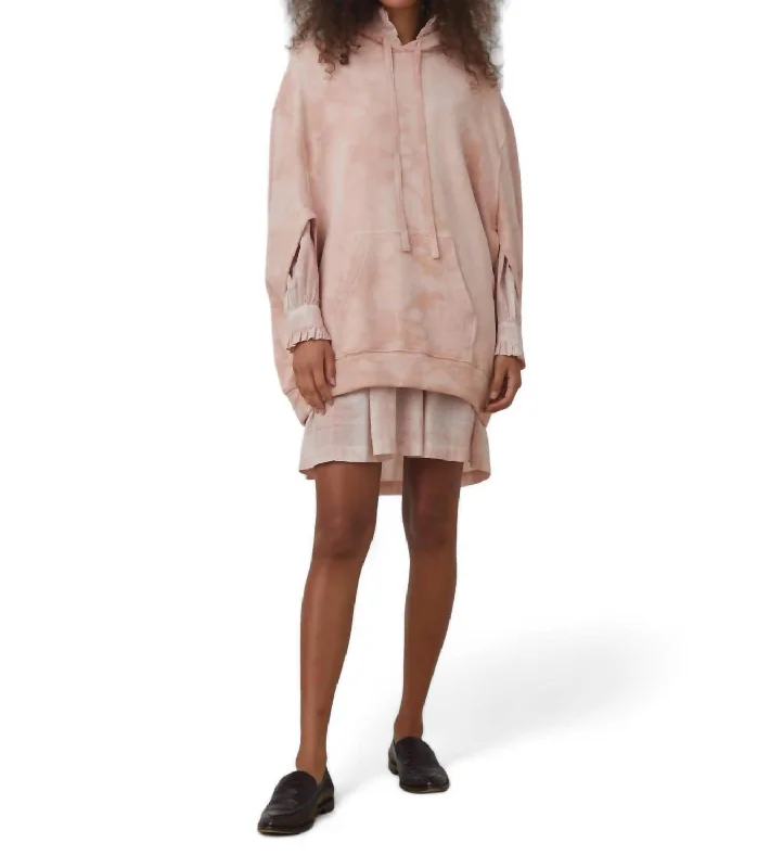 Women's Clothing Outfit Set Tie Dye Poncho In Blush Cloud