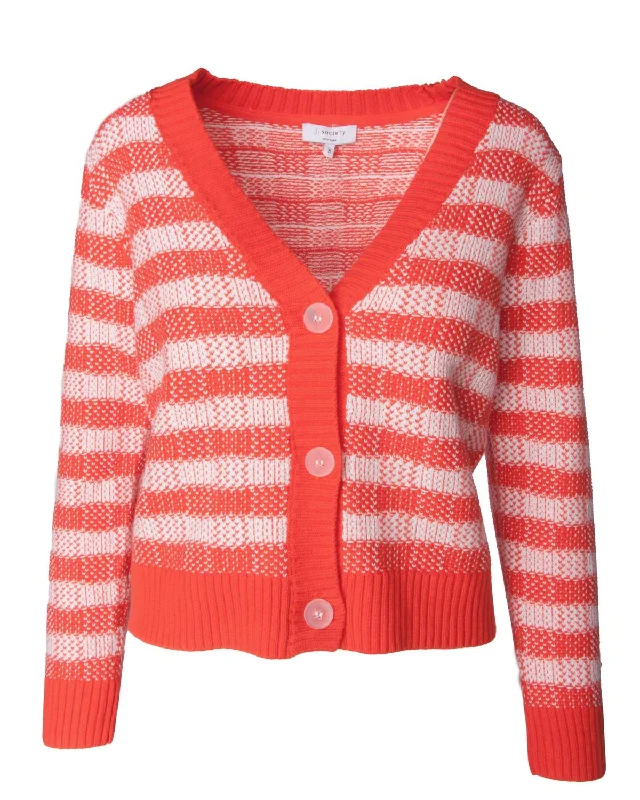 Women's Elegant Formal Outfit Women's Gingham Cardigan In Orange