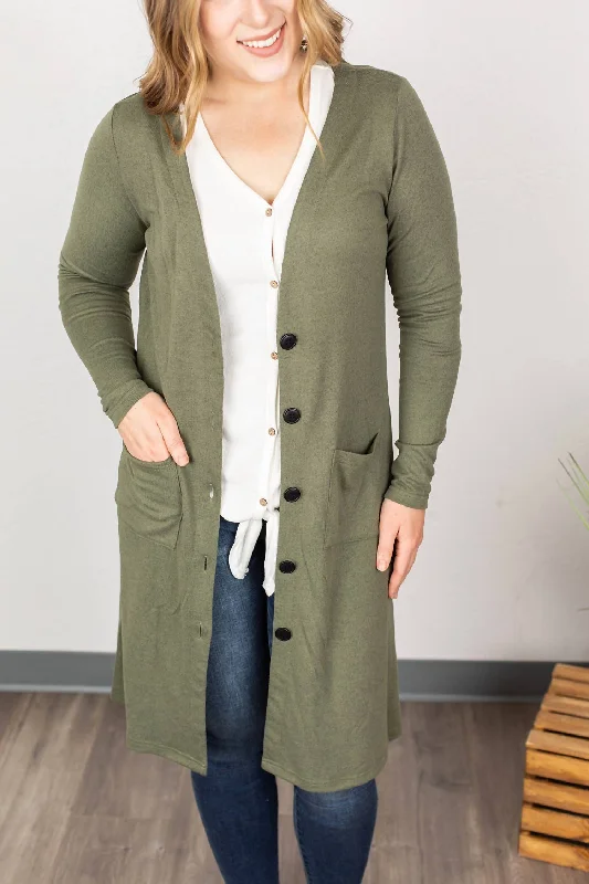 Women's Date Night Outfit Colbie Cardigan In Olive