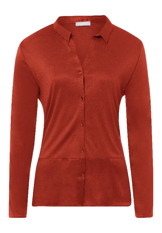 Women's Plus-Size Casual Outfit Grand Central Button Front Shirt | Blood Orange 77402-1458