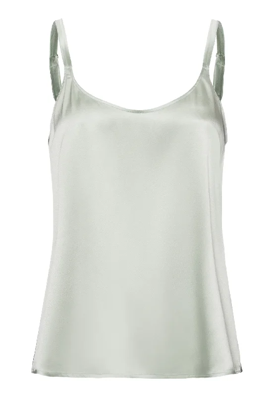 Women's Cozy Outfit For Lounging Grand Central Relaxed Silk Camisole | White Sage 77380-2737