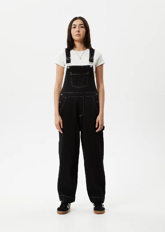 Women's Evening Attire AFENDS Womens Louis - Baggy Overalls - Washed Black